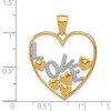 Black Bow Jewelry 14k Yellow Gold and White Rhodium Floating Love Hearts Pendant, 25mm - 4 of 4