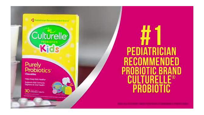 Culturelle Kids Daily Probiotic Chewable Tablets for Immune Support, Digestive and Oral Health - Berry - 30ct, 2 of 12, play video