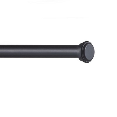 Matte Black Adjustable Curtain Rod with Finials, 66"-120"