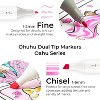 Ohuhu Alcohol Markers, 120-color Marker Set for Artists, Oahu Series, Double Tipped Alcohol Based Art Markers for Adults, Marker Case, Fine & Chisel - 2 of 4