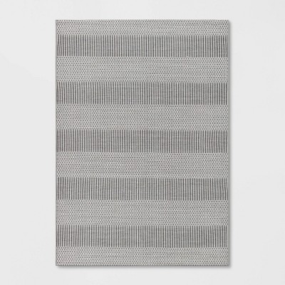 7'x10' Mod Directional Lines Outdoor Rug Black - Project 62™