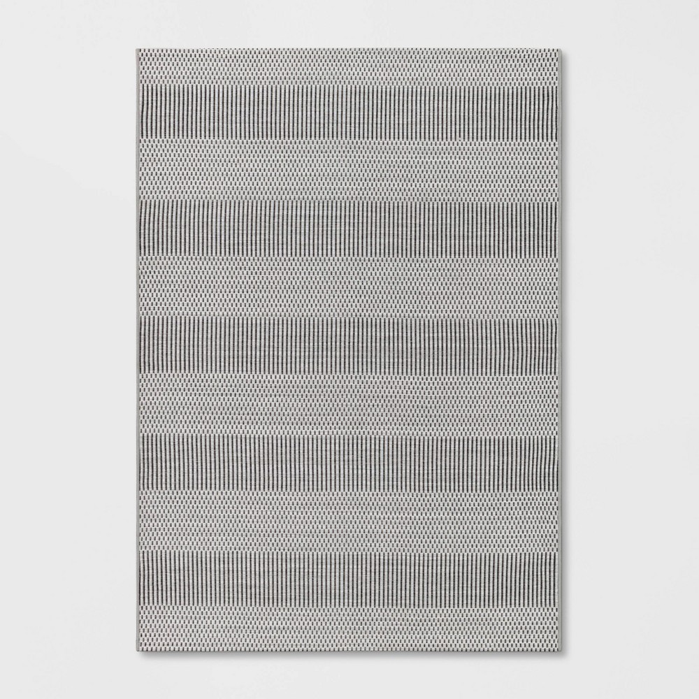 Photos - Area Rug 5' x 7' Outdoor Rug Geo Weave Gray - Threshold™