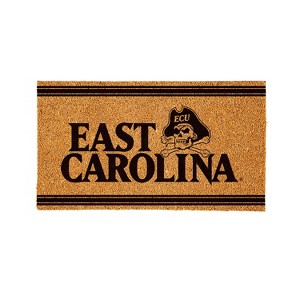 Evergreen East Carolina University Logo Turf Mat, Brown- 28 x 16 Inches Indoor Outdoor Doormat - 1 of 4
