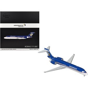 Boeing 717-200 Commercial Aircraft "Midwest Airlines" (N920ME) Blue and White 1/200 Diecast Model Airplane by GeminiJets - 1 of 3