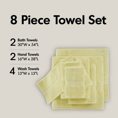 100% Cotton Solid Color Heavyweight Bath Towel Set, Anti-Microbial Certified Highly Absorbent Plushy Bath Towel
