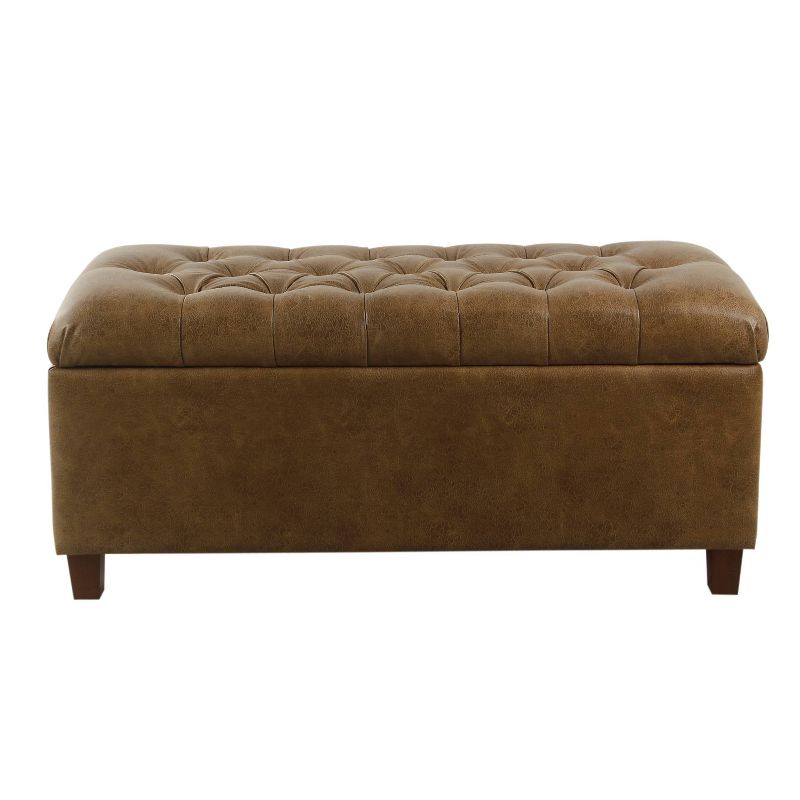 Ainsley Button Tufted Storage Bench Faux Leather - HomePop, 2 of 11