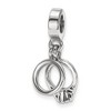Black Bow Jewelry Sterling Silver and CZ Bridal Rings Dangle Bead Charm - 2 of 4