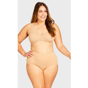 Avenue Women's Plus Size Basic Cotton Brief - 1 of 4