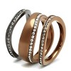 Slickblue Women's Two-Tone IP Light Black & Coffee Stainless Steel Ring with Simulated Black Diamond, Size 5-10 - 3 of 4