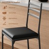 Bar Stools Set of 2/4, Faux Leather Bar Chair with Back, Thick Cushion, Upholstered Counter Height Bar Stools with Footrest for Kitchen Island - 3 of 4