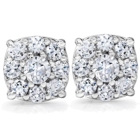 Pompeii3 1 Carat Halo Diamond Studs 14k White Gold : Target