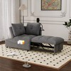 SKRAN versatile foldable sofa bed , modern sofa velvet pull-out bed, loveseat sofa adjustable back and with USB port and swivel phone stand,Grey - 2 of 4