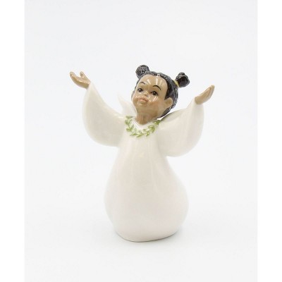 Ceramic White Guardian Angel Figurine, 3.25&quot; x 1.88&quot; x 3.63&quot;