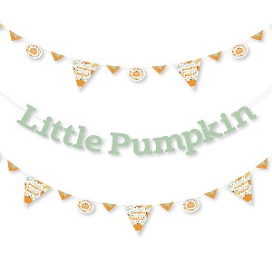 Big Dot of Happiness Little Pumpkin - Fall Birthday Party or Baby Shower Letter Banner Decoration 36 Banner Cutouts and Little Pumpkin Banner Letters - 1 of 4