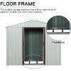 8x4 FT White Outdoor Metal Storage Shed with Foundation - Galvanized Steel, Lockable Sliding Doors, Weatherproof for Garden Tools & Equipment - 4 of 4