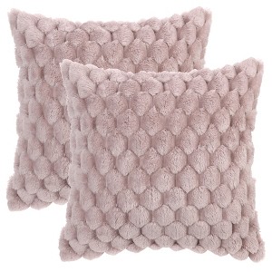 Unique Bargains Sofa Couch Decorative Soft Faux Fur Fuzzy Plush Throw Pillow Covers 2 Pcs - 1 of 4