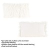 12x20-Inch Plush Lumbar Pillow - Luxury Accent Pillow Insert and Shag Glam Cover Set for Bedroom or Living Room by Lavish Home (White) - 3 of 4