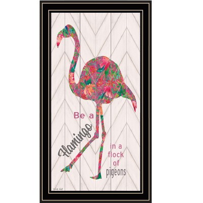 HomeRoots Be A Flamingo Black Framed Print Wall Art
