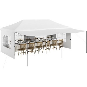 10x20 FT Commercial Canopy Tent with 6 Removable Sidewalls, Heavy Duty Frame & Thickened Legs, 6 Sandbags, Easy Setup, Portable Roller Bag, - 1 of 4