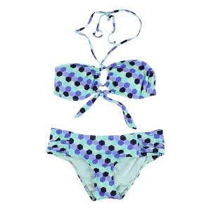 bar III Womens Hexagon Medallion Side tab 2 Piece Bikini - 1 of 2
