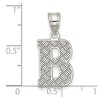 Black Bow Jewelry Sterling Silver, Sami Collection, Textured Block Initial B Pendant - 4 of 4