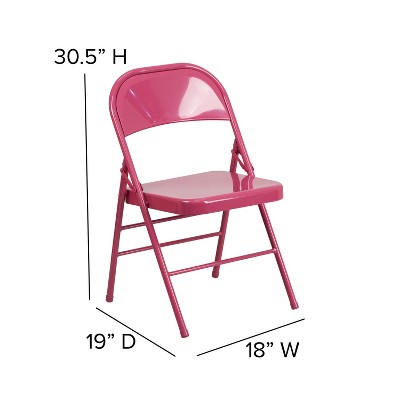 Shockingly Fuchsia 42.75" Metal Folding Chair