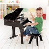 Hape Grand Piano in Black Toddler Wooden Musical Instrument 30 Keys w/ Bench - 4 of 4