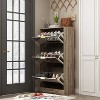 Famapy Shoe Cabinet White Mirror Design 3 Tier Flip Door Shoe Rack Cabinet Organizer - image 3 of 4