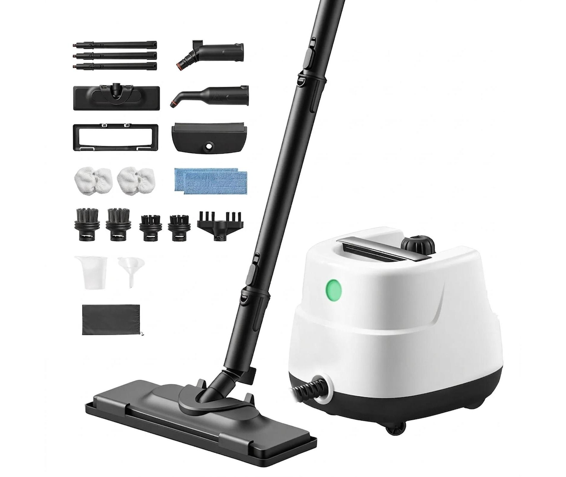 Canister Steam Cleaner, 34 oz Tank, 1500W, 20 Accessories, for Floors, Car Detailing & Home