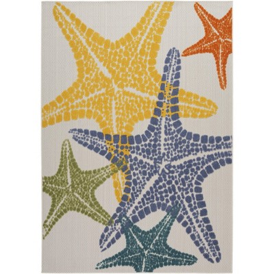 Nourison Aloha Coastal Starfish Outdoor Area Rug