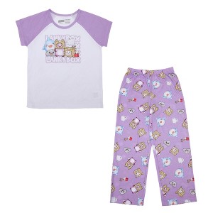LankyBox Favorite Characters Youth Girl Raglan Tee & Sleep Pajama Pants Set - 1 of 4