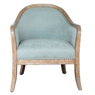 Quilted Wood Frame Accent Chair Blue - HomeFare