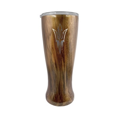 NCAA Arizona State Sun Devils 20oz Woodgrain Stainless Steel Pilsner Glass