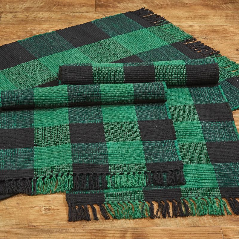 Park Designs Buffalo Check Rag Rug - 2' x 3' - Forest Green, 2 of 4