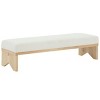 Sharyn Boucle & Wood Bench - SFV5113 - Ivory/Natural - Safavieh Couture - 3 of 4