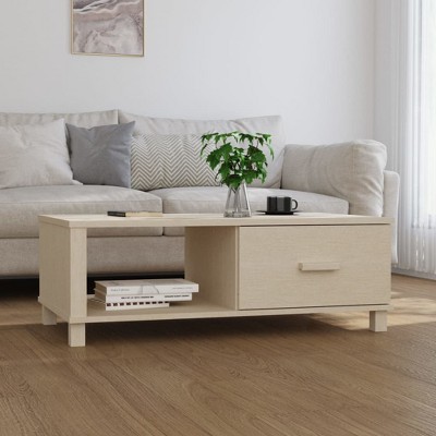 vidaXL Coffee Table HAMAR Honey Brown 39.4 in.x21.7 in.x13.8 in. Solid Wood Pine
