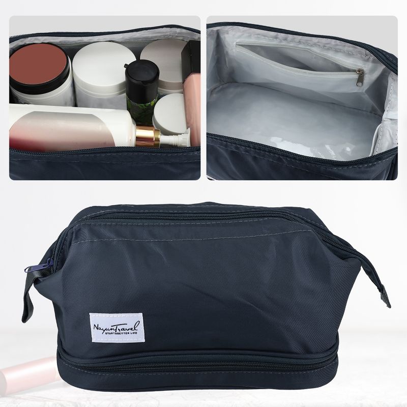 Unique Bargains Cosmetic Travel Bag Makeup Bag Waterproof Organizer Case Toiletry Bag for Women Nylon 27.5x19x15cm, 2 of 6