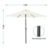 7.5FT Patio Umbrella Outdoor Table Market Umbrella with Push Button Tilt & Crank - Beige - 3 of 4