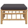 vidaXL Patio Footstool with Dark Gray Cushion Bamboo - 3 of 4