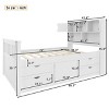 AENKYO All-in-One Storage Platform Bed, Twin Captain Bed Frame with Bookcase & 4 Drawers, Space Saving Kids Bed - 4 of 4