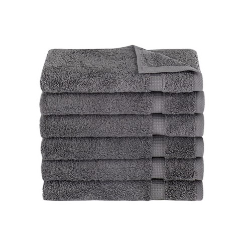 Classic Turkish Towels Amadeus 6 Piece Hand Towel Set - 16x27, Gray