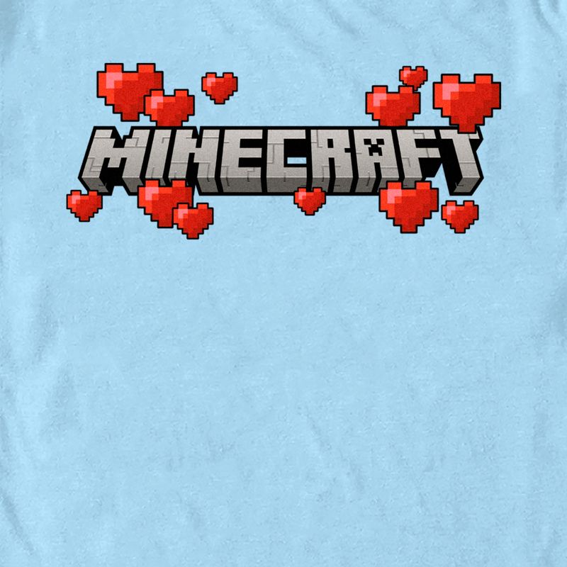 Men's Minecraft Valentine's Day Hearts Logo T-Shirt, 2 of 5