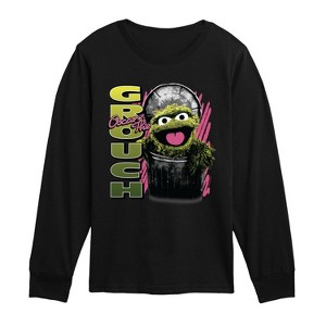 Boys' - Sesame Street - Oscar the Grouch Long Sleeve Graphic T-Shirt - 1 of 3