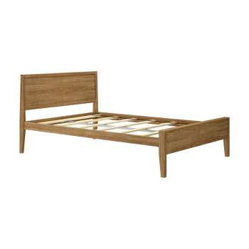 Max & Lily Full Bed, Solid Wood Full Bed Frame with Panel Headboard, Kids Full Bed with Wood Slat Support, No Box Spring Needed
