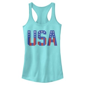 Juniors Womens Lost Gods Fourth of July  Team USA Racerback Tank Top - 1 of 3