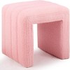 SEVOBAL Ottomans and Benches Upholstered Teddy Velvet U Shaped Vanity Stool Modern Footrest Bench for Living Room Bedroom, Pink, 42.00"*36.50"*42.00" - 4 of 4