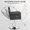 Karl Home Black Gold Heavy Duty Hydraulic Reclining Hair Stylist Salon Chair with Headrest - 4 of 4