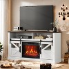 Electric Fireplace TV Stand for 65TV,Farmhouse Entertainment Center with Storage Cabinets,Modern Media Console Table with Sliding Barn Doors - 2 of 4