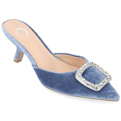 Journee Collection Womens Rishie Slip On Kitten Heel Mule Pump