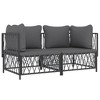 vidaXL 2 Piece Patio Lounge Set with Cushions Anthracite Steel - 3 of 4